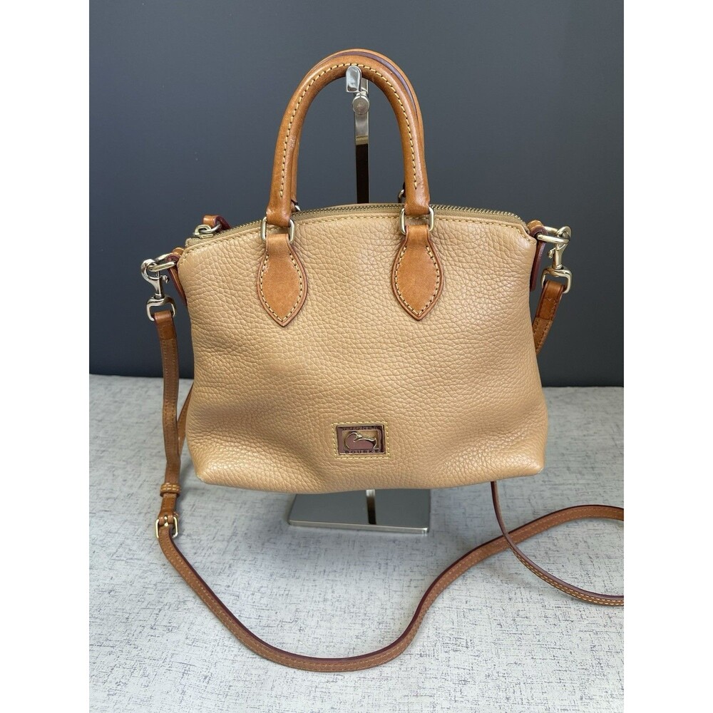 Dooney & Bourke Pebble Grain Small Satchel Crossbody Honey Caramel Leather
